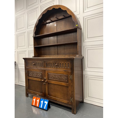 1117 - Oak 20th century dome top oak dresser