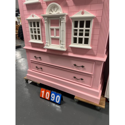 1090 - Large full size dolls house style cabinet pink