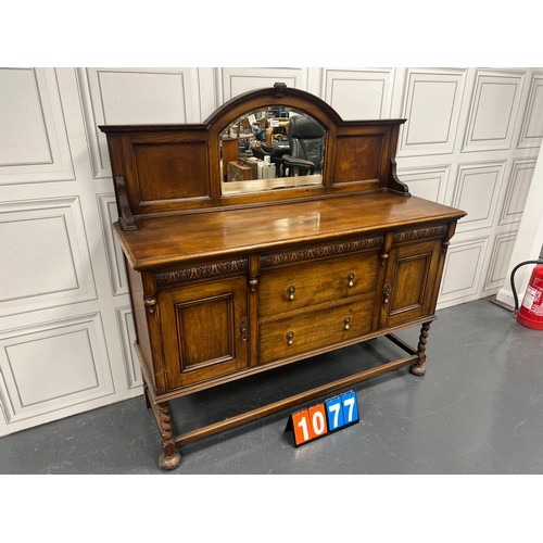 1077 - Early 20th century oak barley twist sideboard