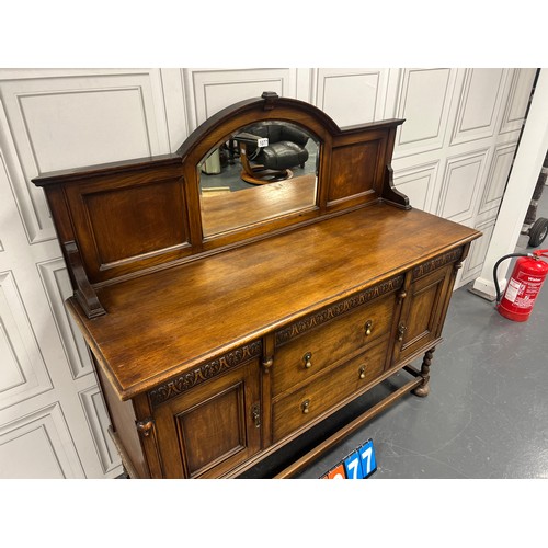 1077 - Early 20th century oak barley twist sideboard