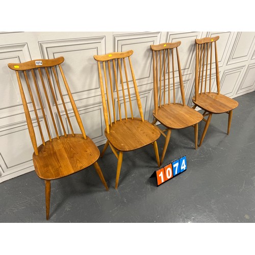 1074 - Set of 4 ercol blonde goldsmith chairs