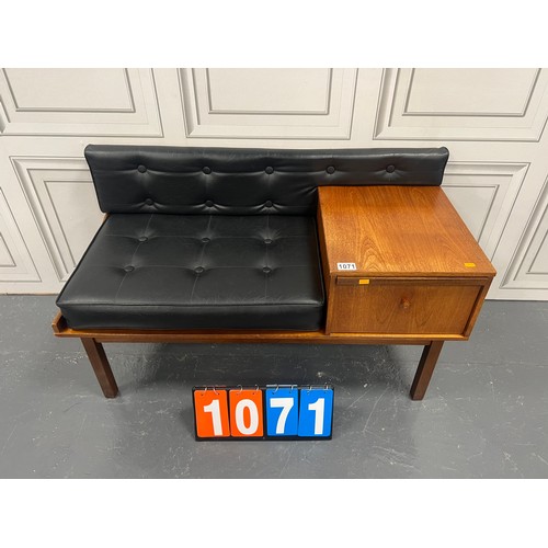 1071 - Teak mid century original chippy heath telephone seat