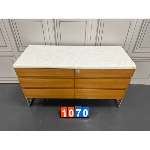 1070 - Mid century uniflex 6 drawer chest designed by gunther hoffstead