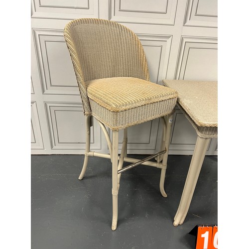 1066 - Lloyd loom bar stool + table