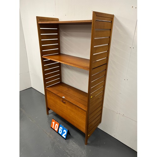 1062 - Single bay ladderax mid century teak display