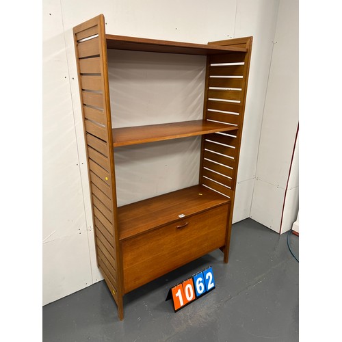 1062 - Single bay ladderax mid century teak display