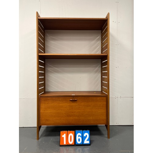 1062 - Single bay ladderax mid century teak display