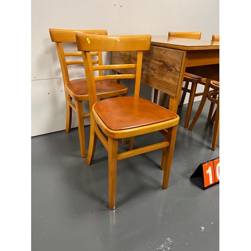 1032 - Mid century drop leaf table & 4 chairs