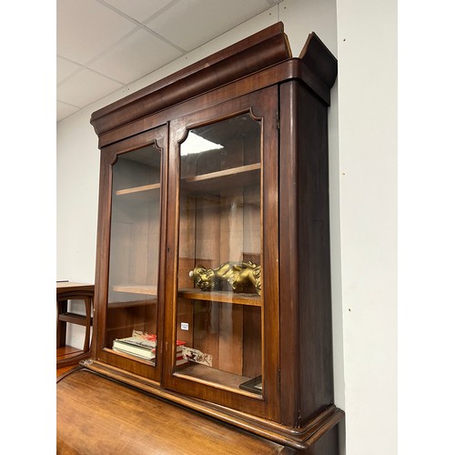 1027 - Victorian mahogany cylinder bureau bookcase