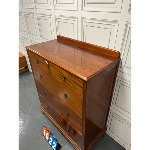 1022 - Tall edwardian mahogany 2 over 3 chest of drawers