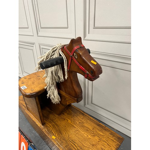 1015 - Vintage early 20th century wooden rocking horse