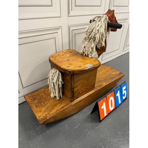 1015 - Vintage early 20th century wooden rocking horse