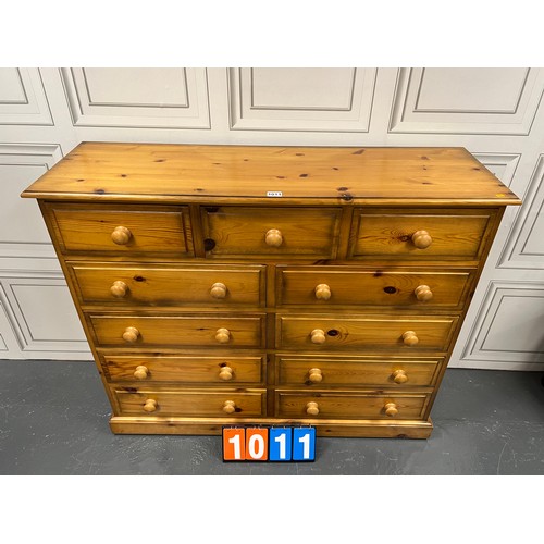 1011 - Solid pine multi drawer chest of drawers