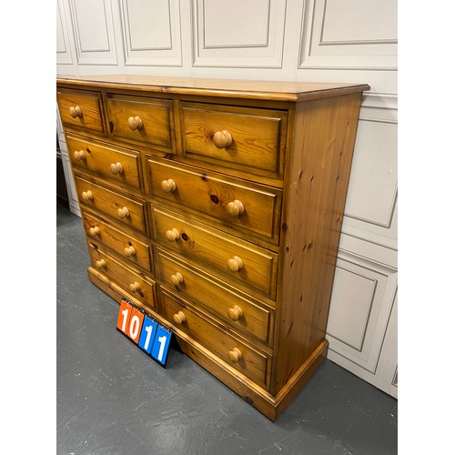 1011 - Solid pine multi drawer chest of drawers