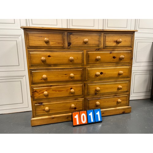 1011 - Solid pine multi drawer chest of drawers