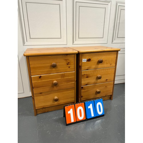 1010 - Pair of pine bedside cabinets