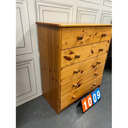 1009 - Pine 2 over 4 chest of drawers