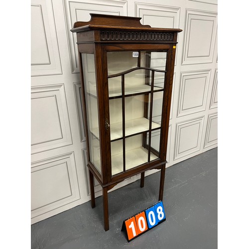 1008 - Edwardian oak display cabinet