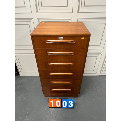 1003 - G-plan fresco teak chest of drawers