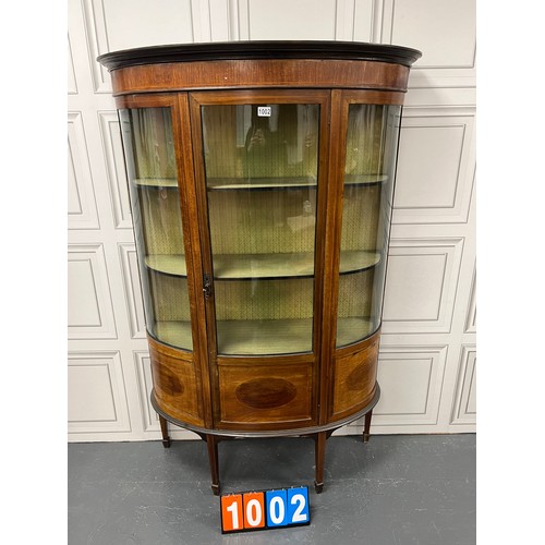 1002 - Edwardian inaid 1/2 moon display cabinet