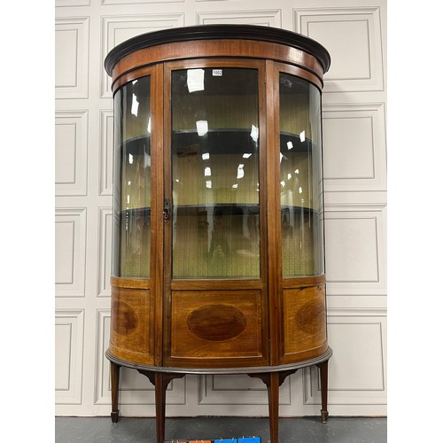 1002 - Edwardian inaid 1/2 moon display cabinet