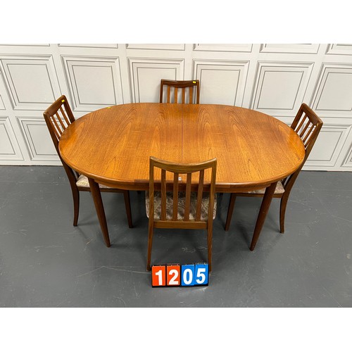 1205 - G plan mid century teak table and 4 chairs