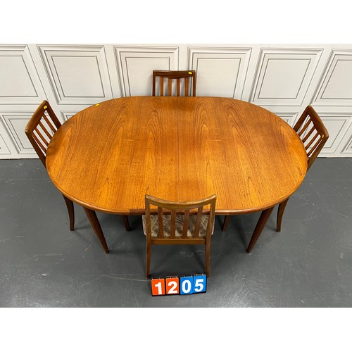 1205 - G plan mid century teak table and 4 chairs