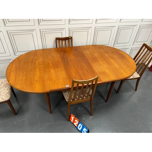 1205 - G plan mid century teak table and 4 chairs