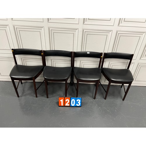 1203 - Set of 4 McIntosh mid century dining chairs very clean