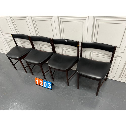 1203 - Set of 4 McIntosh mid century dining chairs very clean