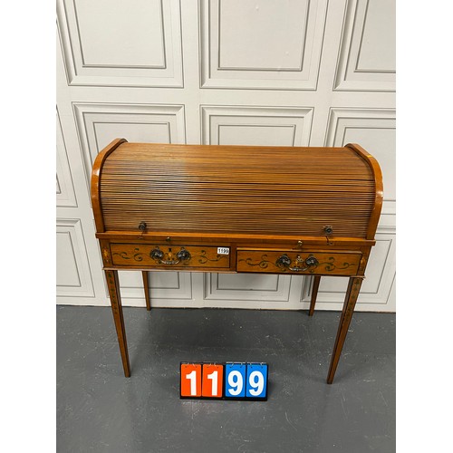 1199 - Satinwood inlaid roll top ladies desk