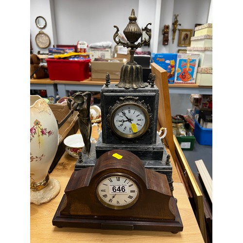 646 - Victorian mantle clock + Edwardian clock