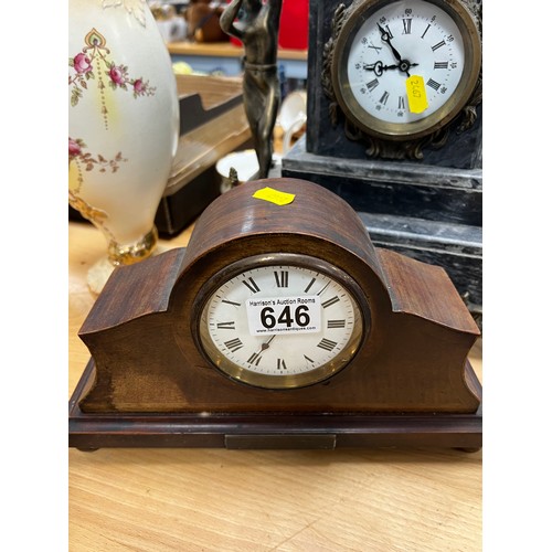 646 - Victorian mantle clock + Edwardian clock