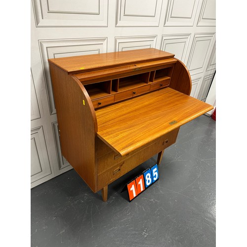 1185 - Teak mid century dome top bureau