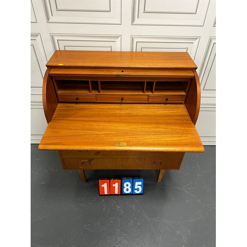 1185 - Teak mid century dome top bureau