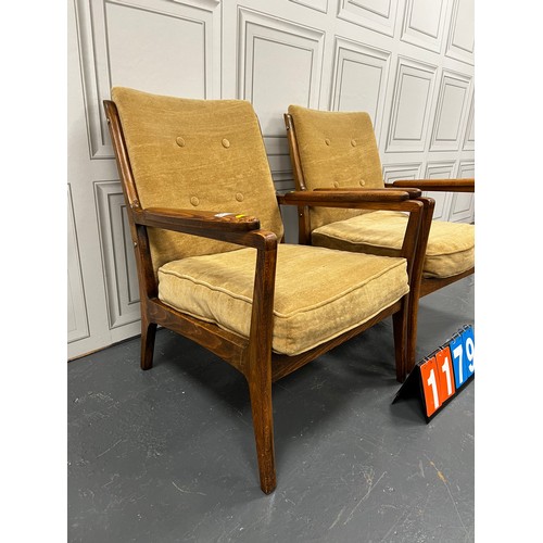 1179 - Pair of quality mid century arm chairs danish?