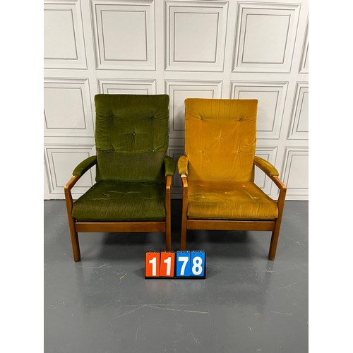 1178 - Pair of mid century arm chairs Parker knoll?