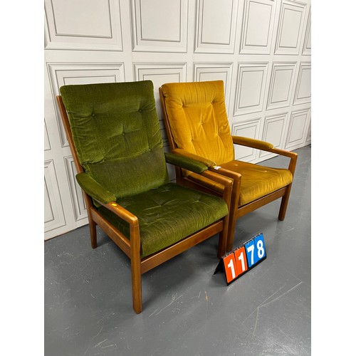 1178 - Pair of mid century arm chairs Parker knoll?