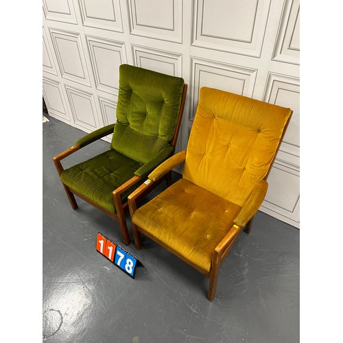 1178 - Pair of mid century arm chairs Parker knoll?