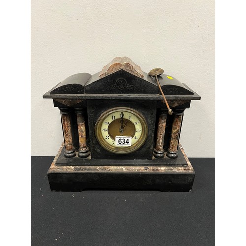 634 - Victorian slate mantle clock