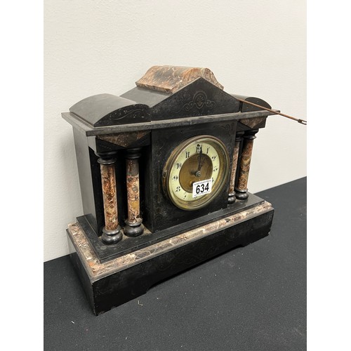 634 - Victorian slate mantle clock