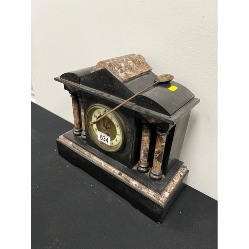 634 - Victorian slate mantle clock