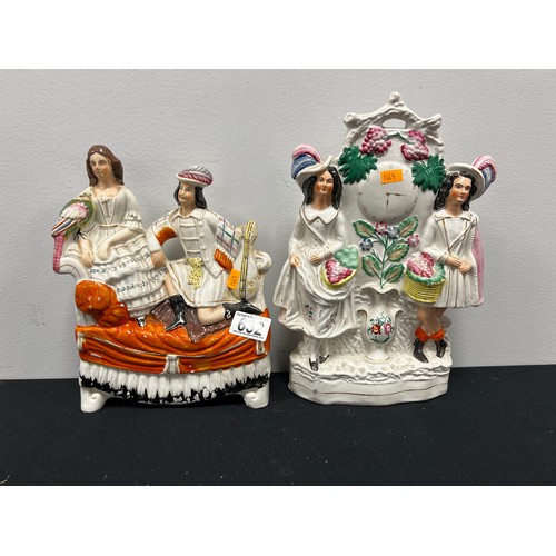 632 - 2 Victorian staffordshire flat back figures