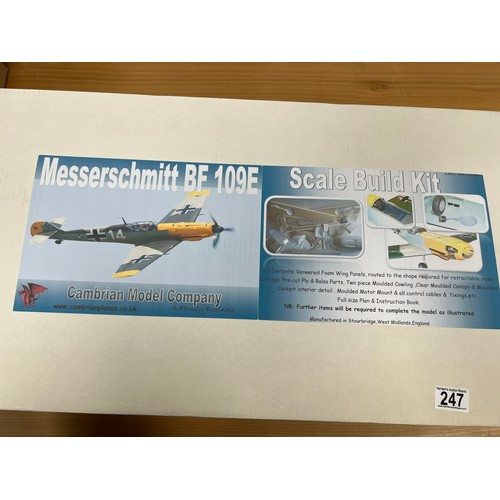 247 - Cambrian model kit of messerschmitt BF109E which flew in battle britain untouched kit as when bought... 