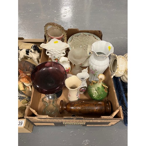 239 - 3 Boxes pottery figures etc