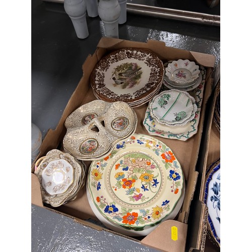 234 - 2 Boxes pottery, noritaki masons etc