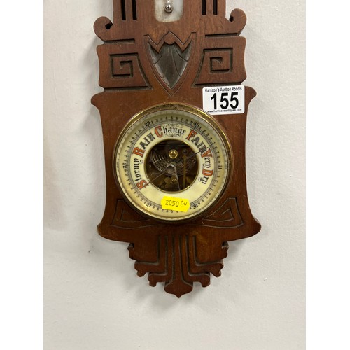 155 - Victorian Oak framed barometer