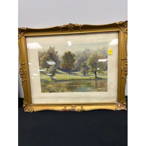 154 - Pair watercolours in gilt frames W.T. Shuttleworth 1923