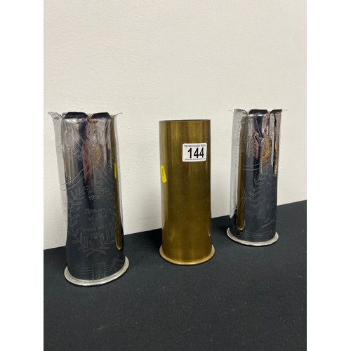 144 - 3 Trench art vases AEG jan 1916 + polte magdeburg 1915