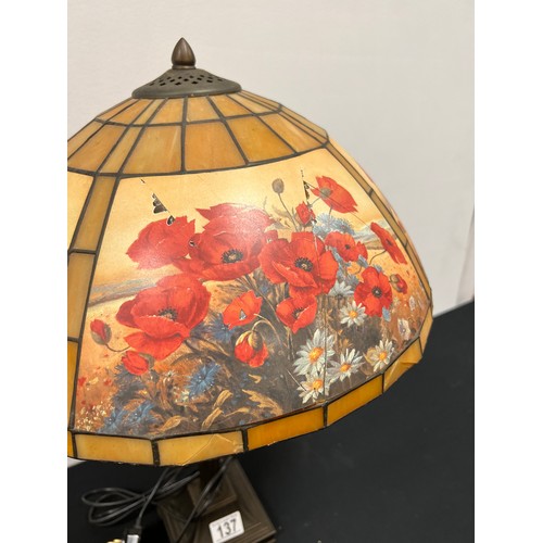 137 - Tiffany style table lamp shade a/f